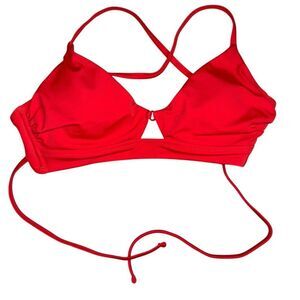 Shade & Shore Women's Red Bikini Top Adjustable Straps